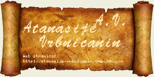 Atanasije Vrbničanin vizit kartica
